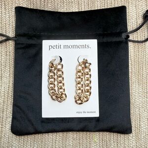 petit moments. Gold Chain Link Drop Earrings